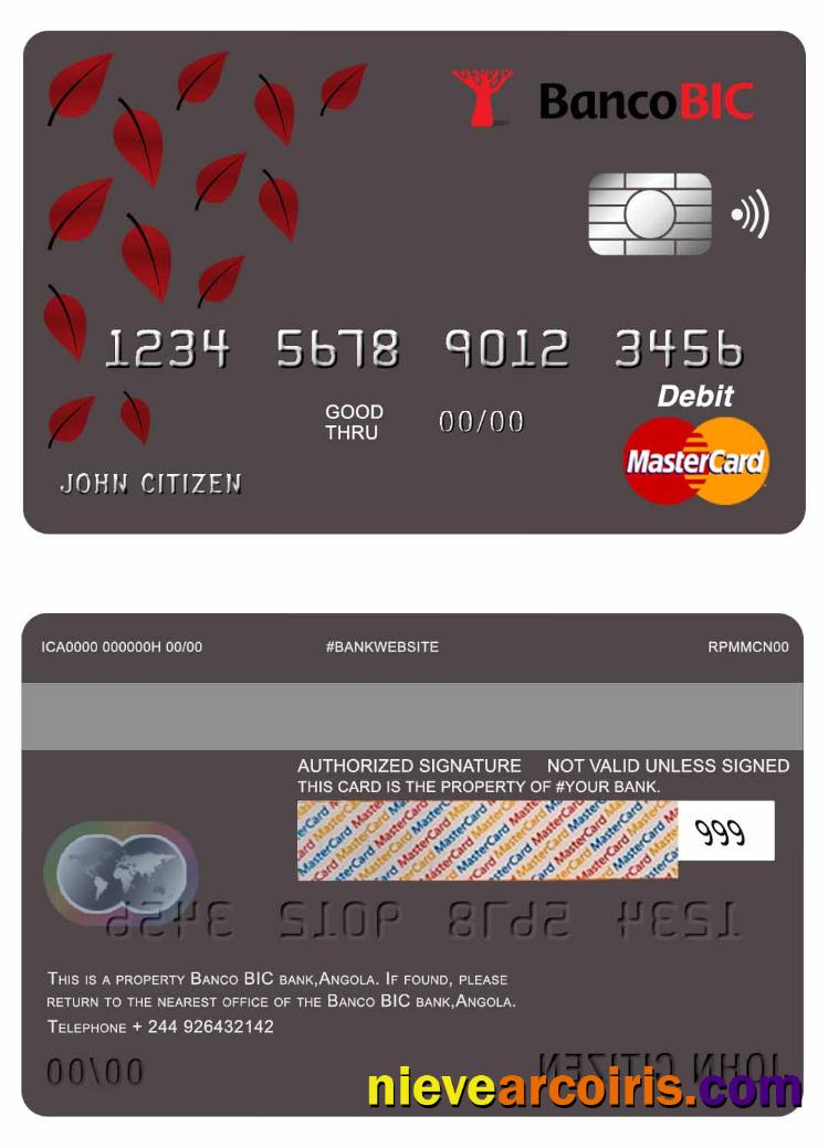Angola Banco BIC bank mastercard debit card